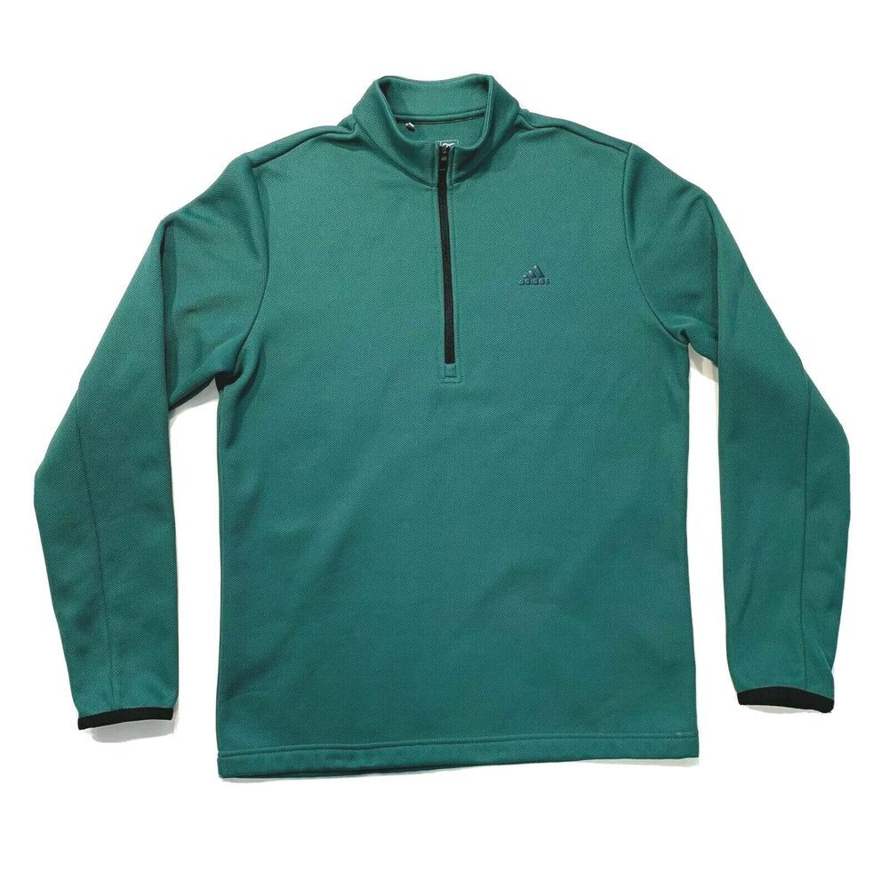 Adidas ClimaCool Golf Pullover Sweatshirt Fleece Lined 1/2 Zip Mens S Green NWOT